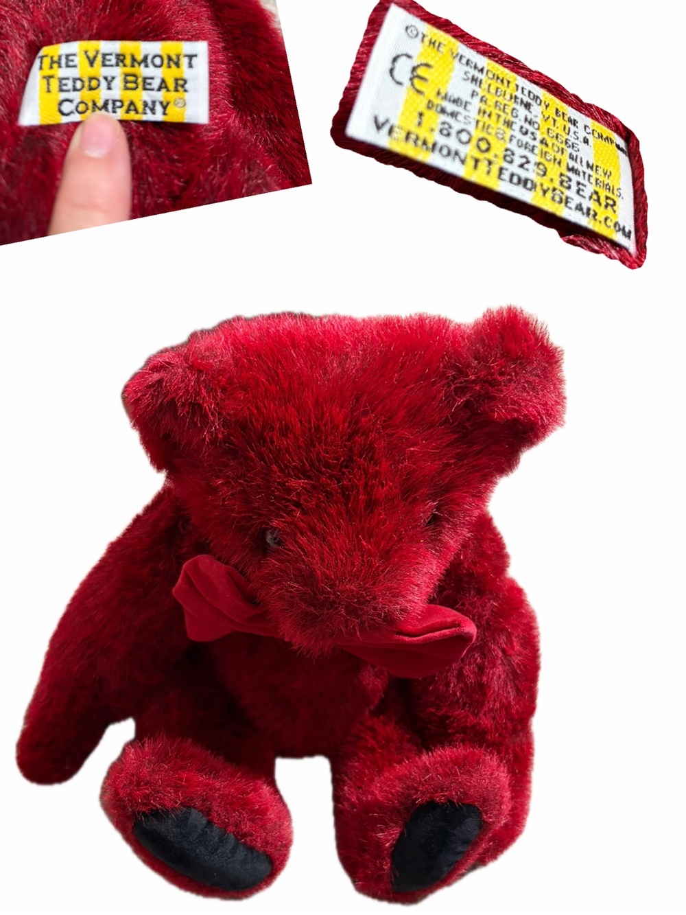 RED Vermont Teddy Bear, Discontinued Color, Made in Vermont